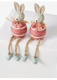 Déco bord d'étagère lapins avec jambes en sisal (lot de 2), bpc living bonprix collection