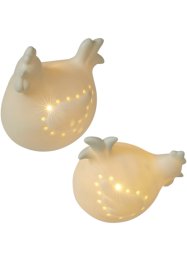 Figurine déco LED poules (lot de 2), bpc living bonprix collection