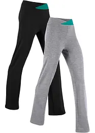 Lot de 2 pantalons de sport, bootcut, bonprix