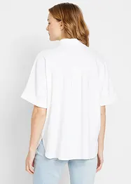 Chemisier manches coudes oversize en lin mélangé, bonprix