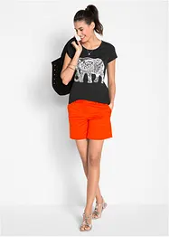 T-shirt en coton avec imprimé devant, manches courtes, bonprix