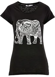 T-shirt en coton avec imprimé devant, manches courtes, bonprix