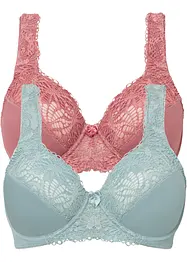 Lot de 2 soutiens-gorge minimiseurs à bretelles rembourrées, bonprix