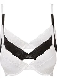 Lot de 3 soutiens-gorge push-up avec dentelle, bonprix