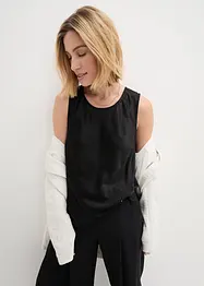 Top en satin avec bordures à franges, bonprix