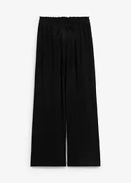 Pantalon large à effet froissé et taille haute entièrement élastiquée, bonprix