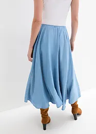 Jupe en jean, taille haute et élastiquée, bonprix