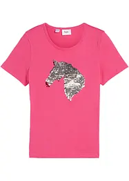 T-shirt fille à sequins réversibles en coton, bonprix