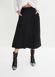 Jupe midi à taille élastiquée, bonprix