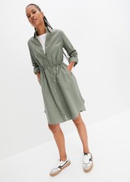 Robe-chemise longueur genou de style utilitaire en lin majoritaire avec élastique à la taille, bpc bonprix collection
