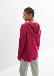 Blouse en gaze de coton à capuche, bonprix