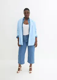 Jean taille moyenne, jambe évasée, cropped, bonprix