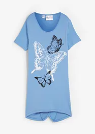 T-shirt long à pans et motif papillon, bonprix