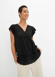 T-shirt avec décolleté en dentelle, bonprix