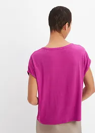 T-shirt avec empiècement en satin, bonprix