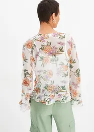 Blouse imprimée à volants, bonprix