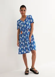 Robe-tunique en crêpe de viscose à volants et manches papillons, longueur genou, bonprix