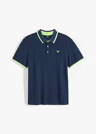 Polo en piqué, manches courtes, en coton avec détails néon, bonprix