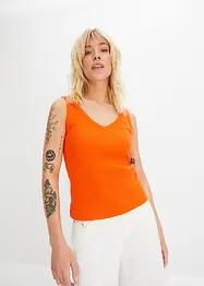 Lot de 2 tops côtelés 100% coton, bonprix