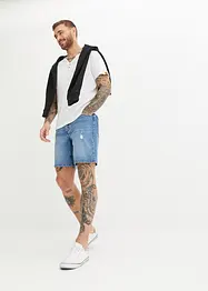 Short long en jean extensible, Regular Fit, John Baner JEANSWEAR