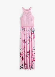 Robe longue estivale avec imprimé floral et empiècement dentelle, bonprix