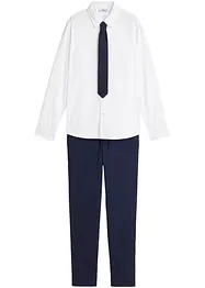 Pantalon chino, chemise manches longues et cravate (ens. 3 pces), bonprix