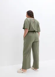 Combipantalon en jersey avec détail froncé aux manches et jambes larges, bonprix