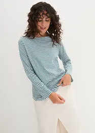 T-shirt manches longues à encolure bateau, bonprix