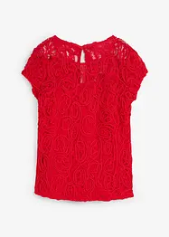 Blouse t-shirt en dentelle cordée, bonprix