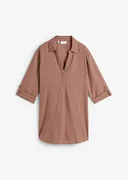 Chemisier manches 3/4 en lin mélangé, bonprix