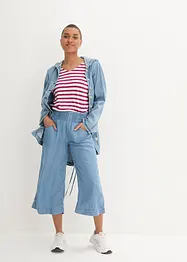 Jupe-culotte ample avec large empiècement taille confortable en twill léger, bonprix