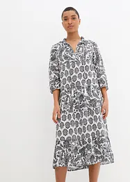 Robe longue froissée en coton avec poches, bonprix