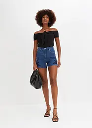 Short en jean taille haute avec broderie, BODYFLIRT boutique