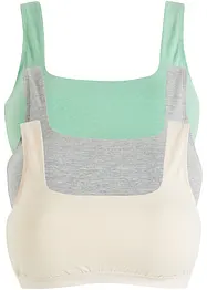 Lot de 3 brassières en coton, bonprix