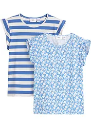 Lot de 2 T-shirt en jersey fille avec coton, bonprix