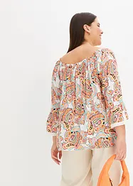 Blouse imprimée à dentelle, bonprix