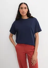 T-shirt avec finition dentelle aux manches, bonprix
