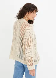 Gilet en maille, aspect crochet, bonprix