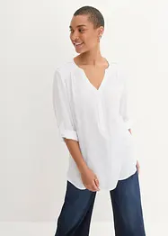 Blouse-tunique en viscose, col V et manches longues, bonprix