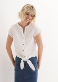 Chemisier manches courtes en broderie anglaise, John Baner JEANSWEAR