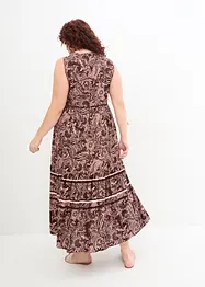 Robe longue tissée avec imprimé bordure, bonprix