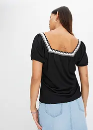 T-shirt à galon en dentelle, bonprix