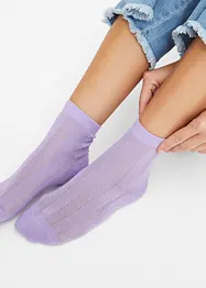 Lot de 4 paires de mi-chaussettes pointelle en coton, bonprix