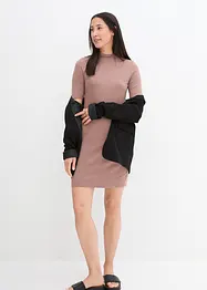 Robe en jersey à col montant, manches 1/2, bonprix