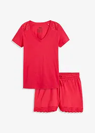 Pyjashort avec empiècement dentelle, bonprix