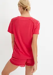 Pyjashort avec empiècement dentelle, bonprix