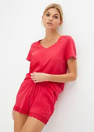 Pyjashort avec empiècement dentelle, bonprix