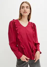 Blouse à volants en viscose fluide, bonprix