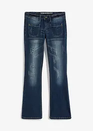 Jean évasé, taille basse, extensible, bonprix