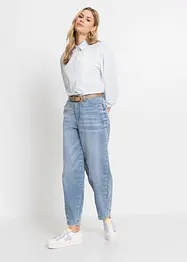 Jean barrel taille haute en coton, bonprix